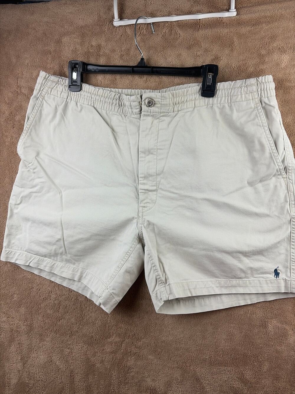 Polo Ralph Lauren Shorts Mens XXL Classic Fit Prepster Khaki Elastic Waist